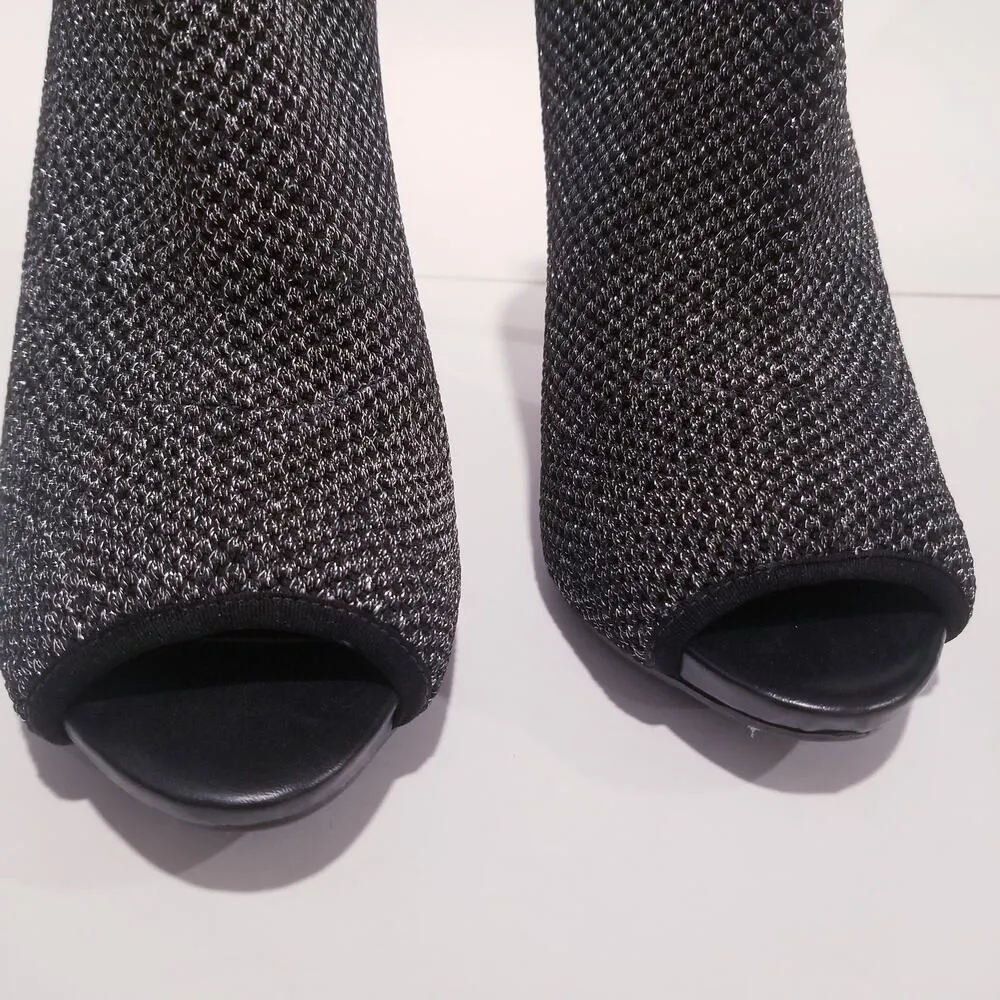 GUESS Shimmer Peep Toe Ankle Boots Stiletto Heels Party Shoes - Image 8