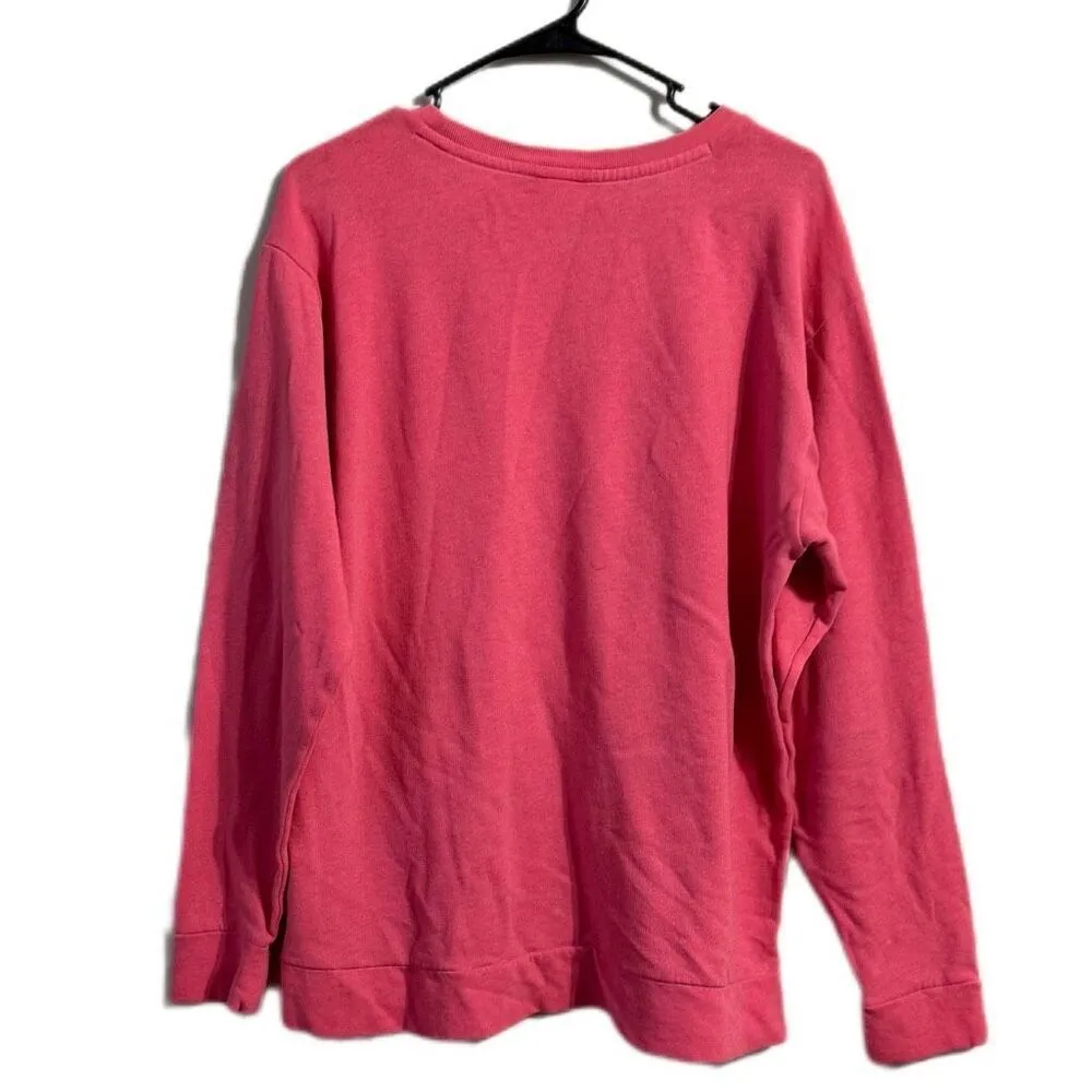 Pink Victoria’s Secret, women’s medium pink everything pullover sweatshirt ￼‎ - Image 3