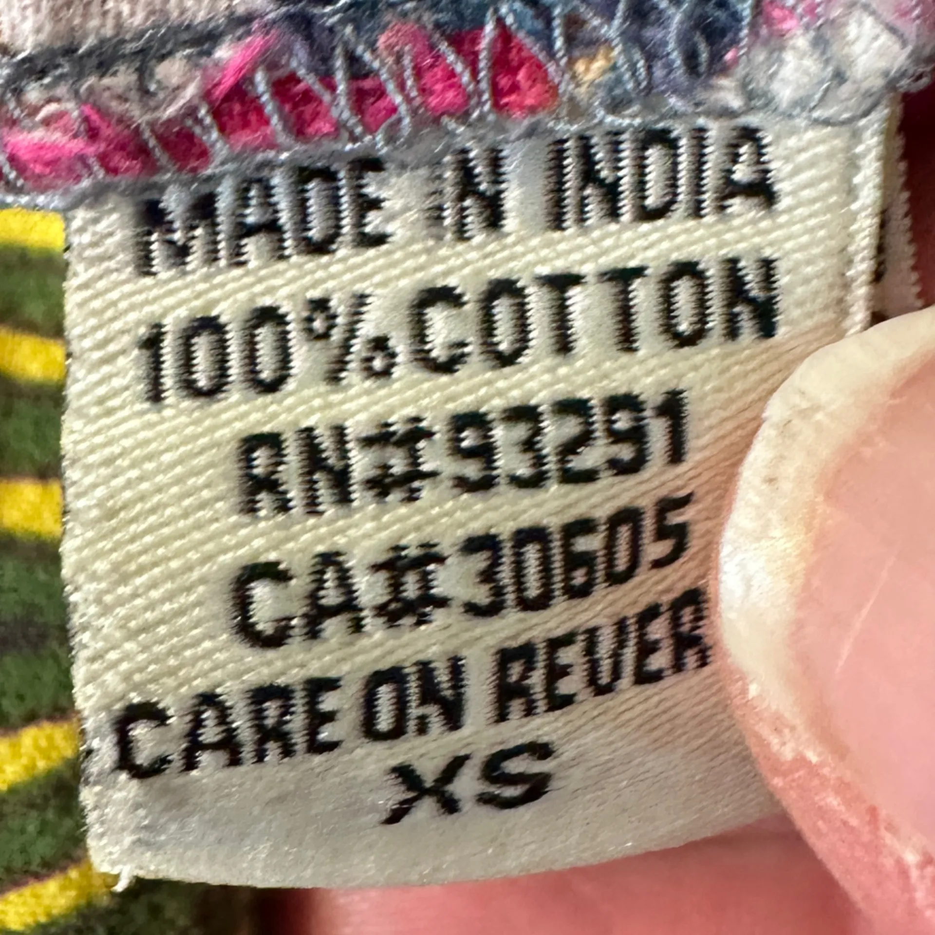 DYLAN Women's XS Floral Dress Made in India Tiered V-Neck Mini Boho Cotton - Image 7