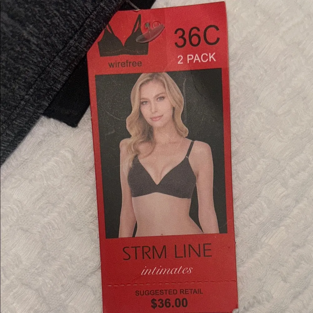 Charcoal Gray and black Women's Bra 2 Pack Size undefined - Image 2