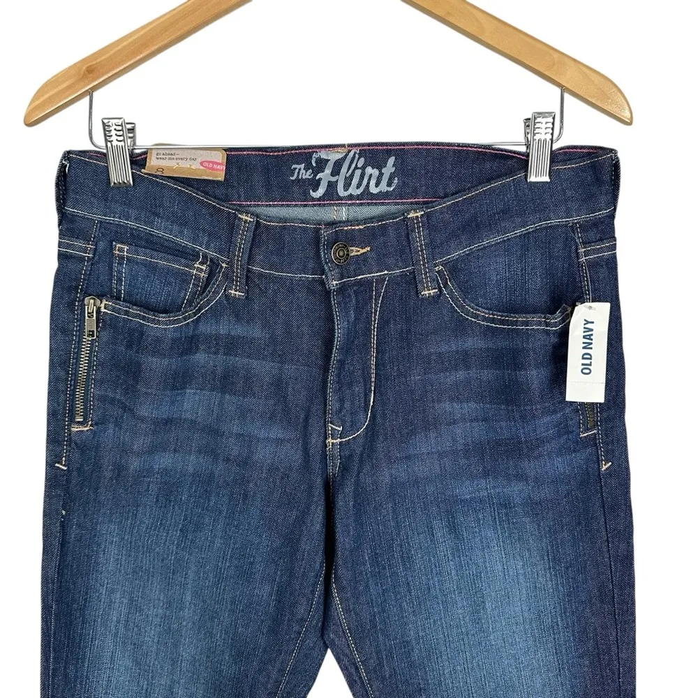 Deadstock 2010’s Old Navy The Flirt Mid-rise Bootcut Dark Blue Jeans Size 8 NWT - Image 5