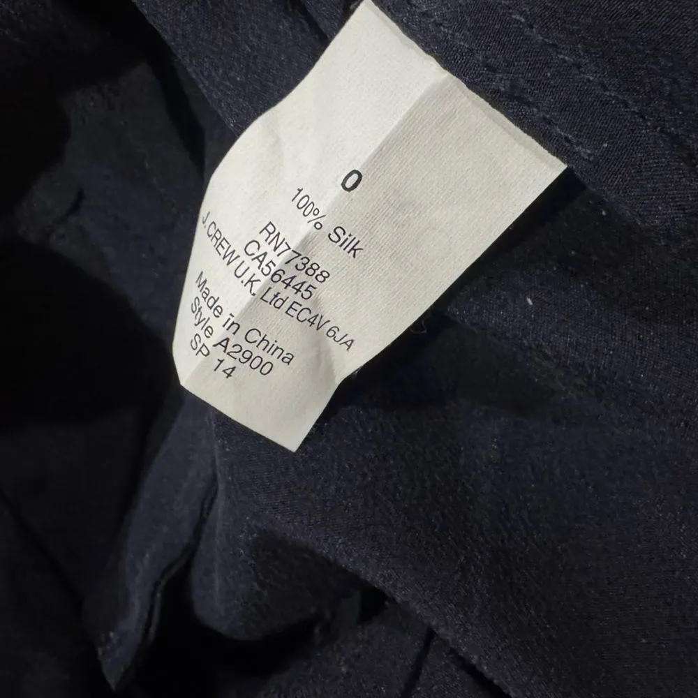 J Crew Semi Sheer Silk Navy Blue Pants Women’s 0 - Image 4