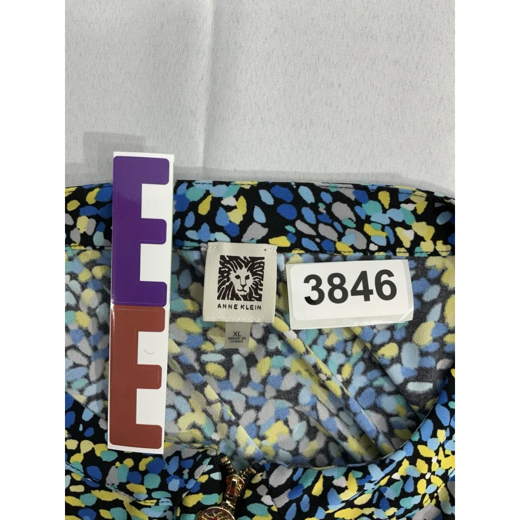 Womans Anne Klein Size XL Multicolor 1/4 Zip Pullover Blouse - Image 3