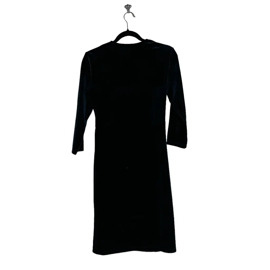 NWT ANNE KLEIN Wrap Stretch Velvet Dress With Rhinestone Chain Buckle - Image 7