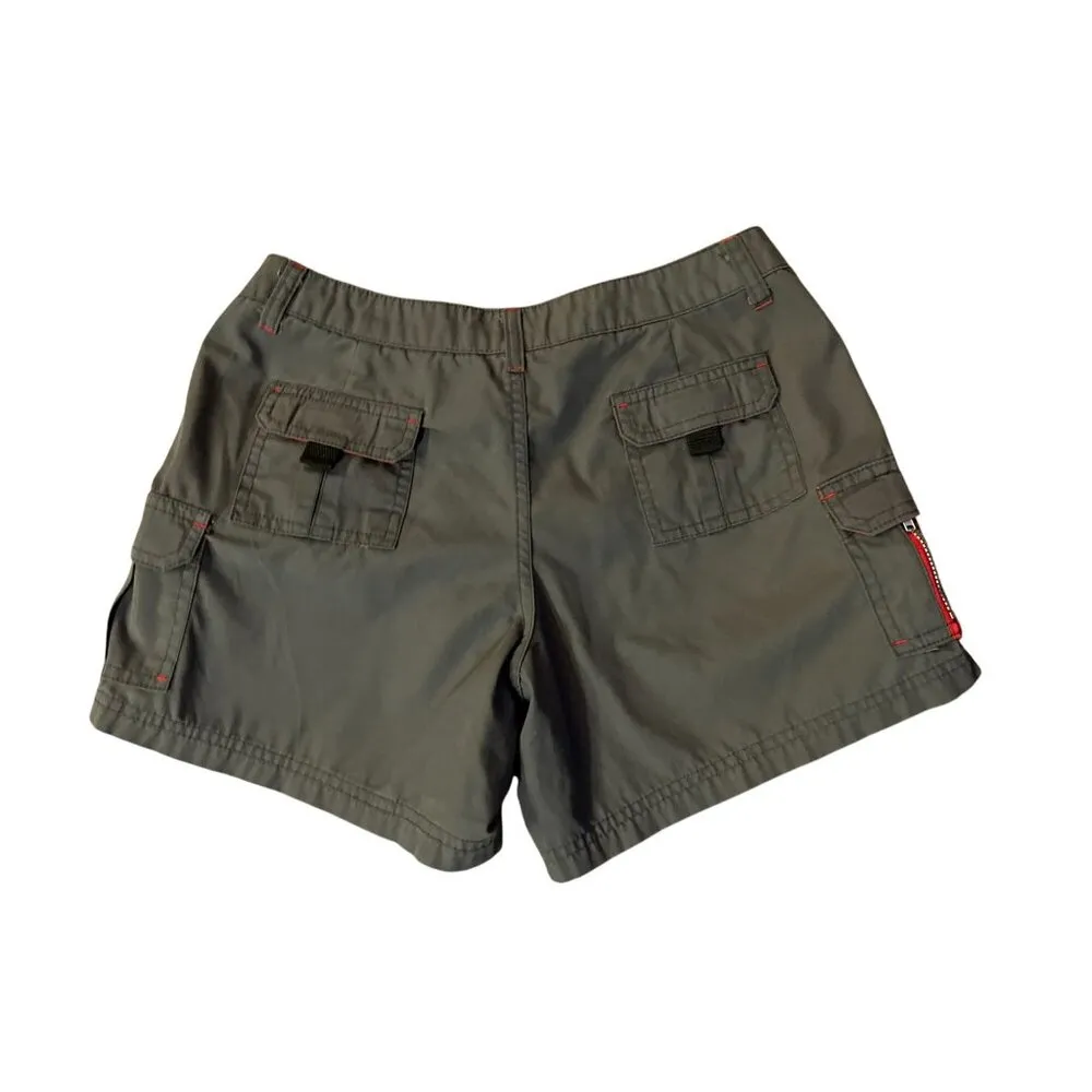 O’Neill Cargo Shorts Juniors 3 Gray Red Surf West Coast Beach Style Low Rise Y2K Size undefined - Image 4