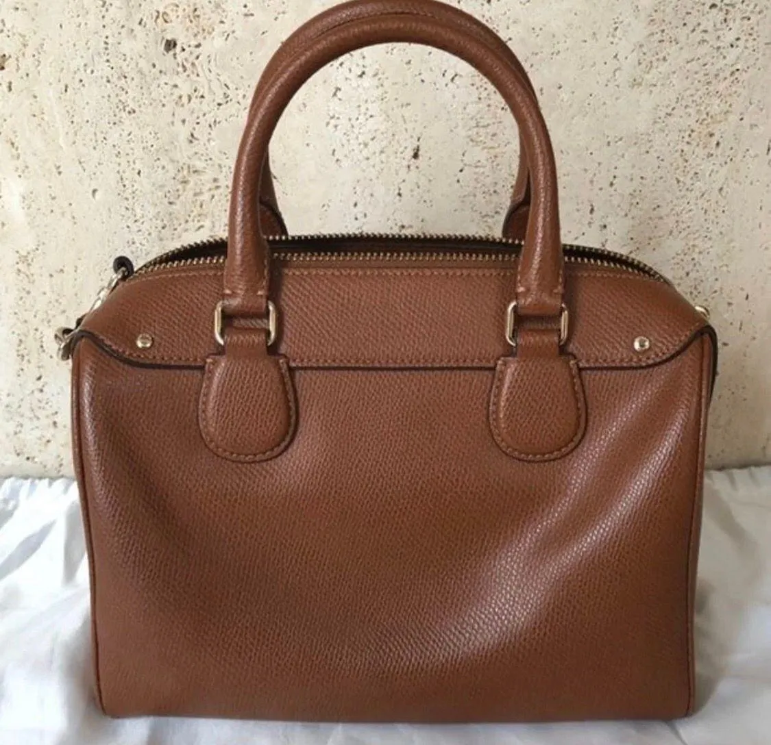 Pebbled Tan Leather Crossbody - Image 2