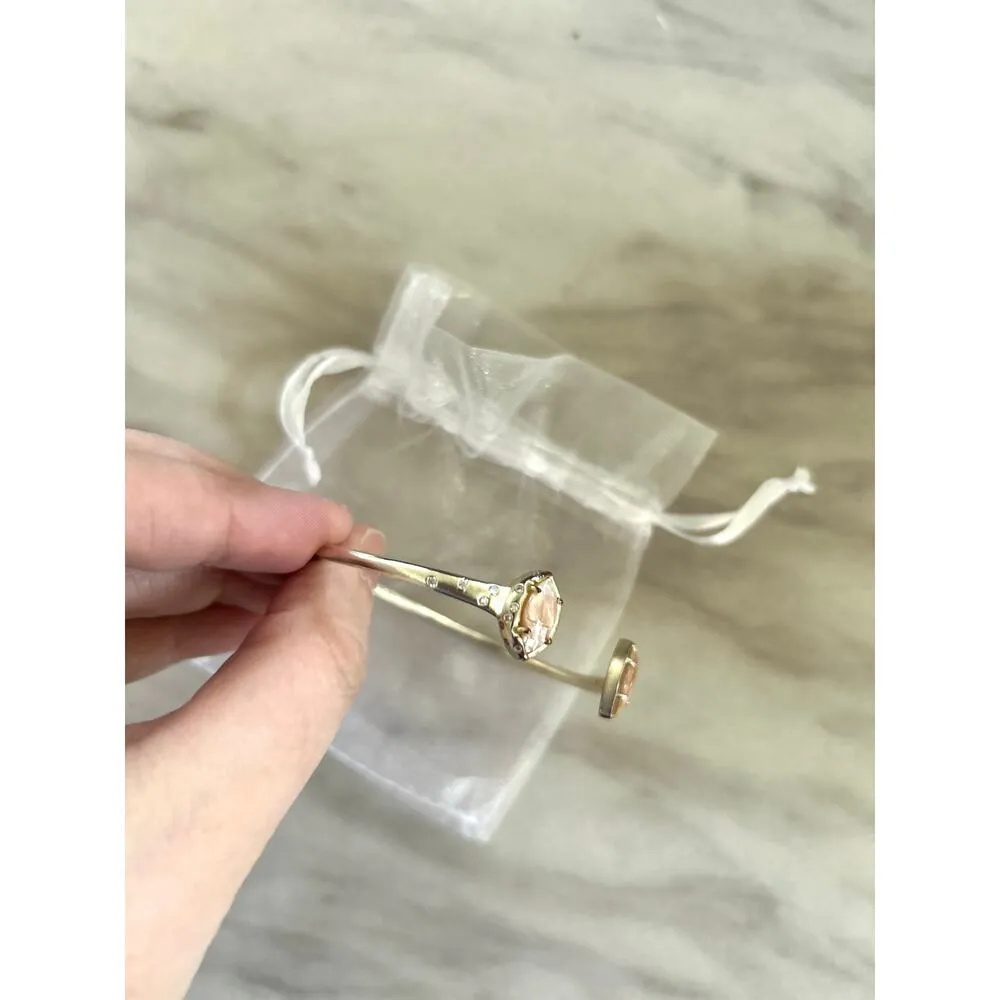 Kendra Scott Pink Stone & Clear Rhinestone Silver Bangle - Image 5