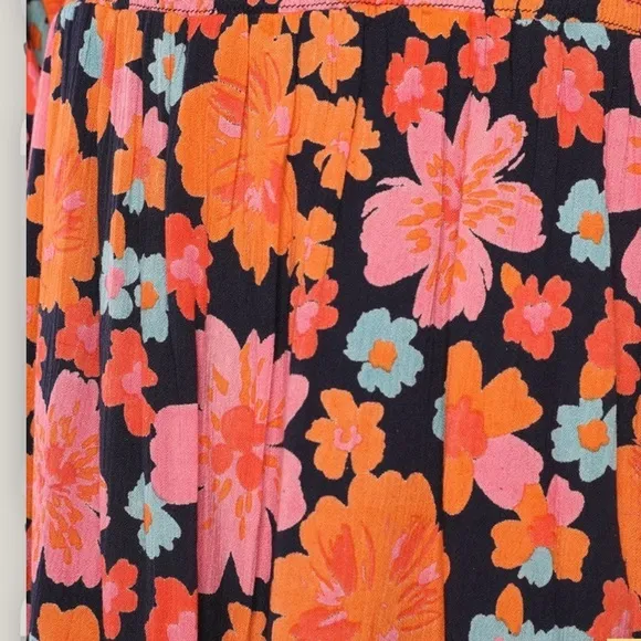 NWT Lulus Pollen in Love Navy Blue Floral‎ Puff Sleeve Mini Skater Dress SMALL - Image 6