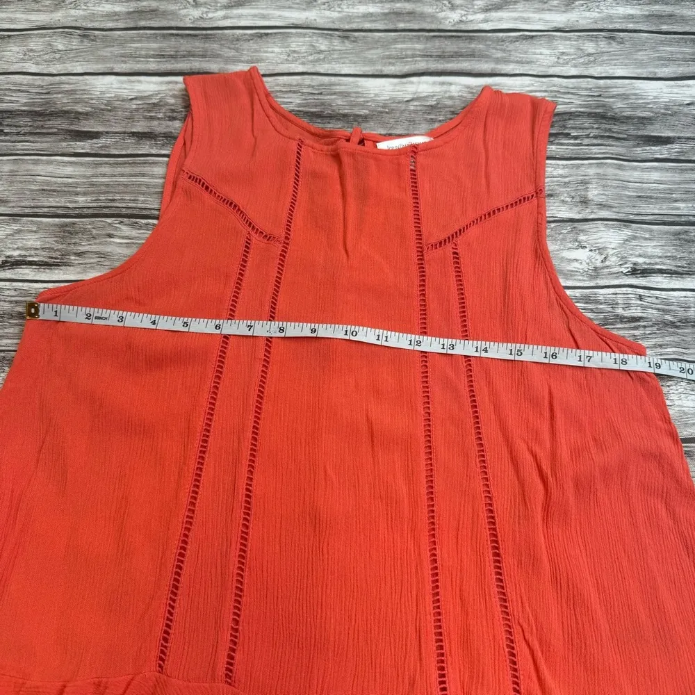JohnPaulRichard Women's Ruffle Tank Top Salmon Coral Orange XL Extra Large Tie - Image 9
