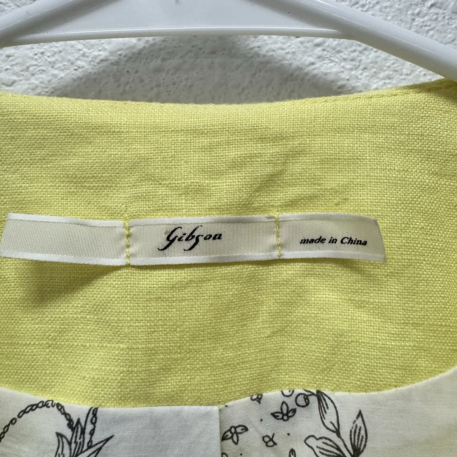 Gibson Yellow Women's Small Ruched 100% Linen Button-Up Jacket Blazer Career NWT - Image 2