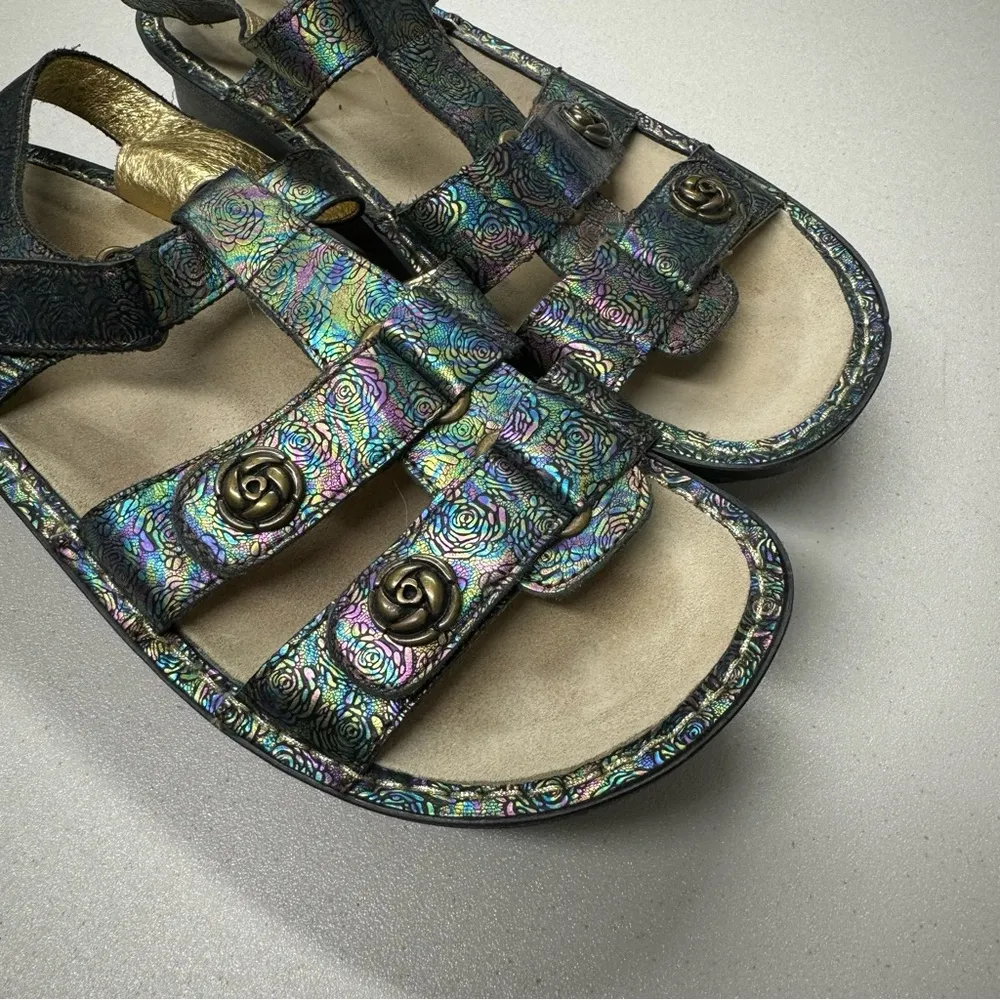 Alegria Kleo Abalone Rose Leather Open Toe Sandals Womens 9.5 Platform Shoes - Image 3