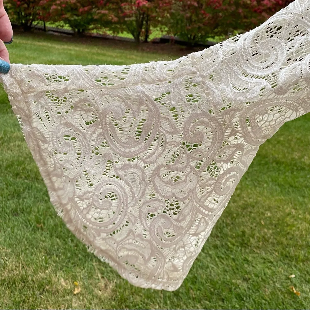 Adrianna Papell Ivory Knit Lace Blouse - Image 13