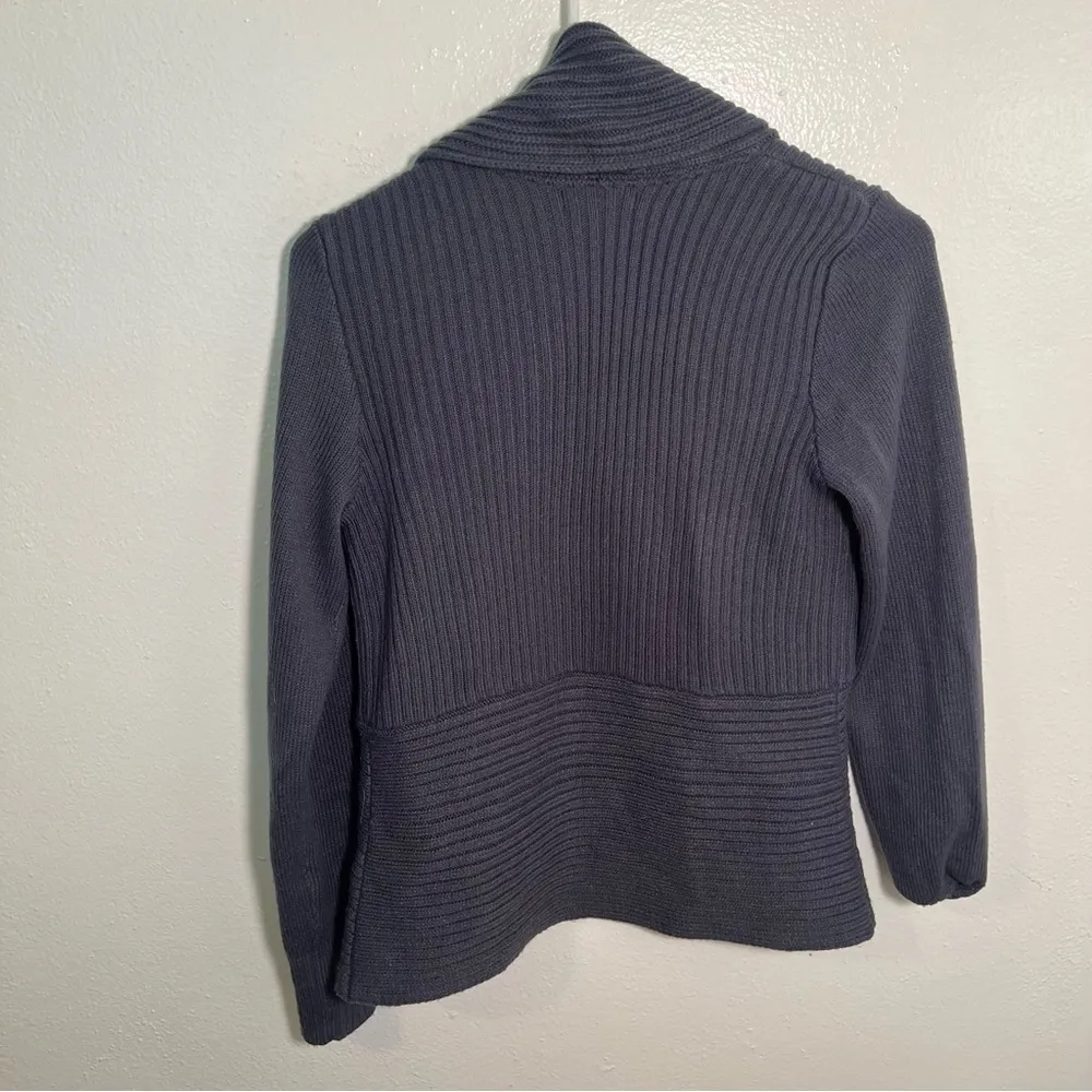 Basic H&M Open Front Cardigan Sweater Blue Gray S - Image 4