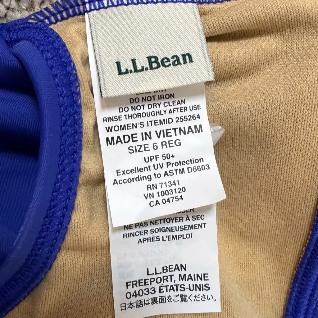 L.L.Bean SunSmart Skirted Swim Bottom UPF 50+ Cobalt Blue Size 6 Resort Beach - Image 12