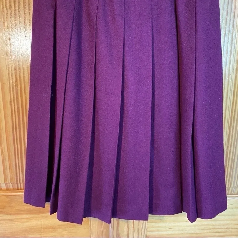 Vintage Koret Career Petites Wool Pleated Skirt Academia Preppy Size 8P - Image 3