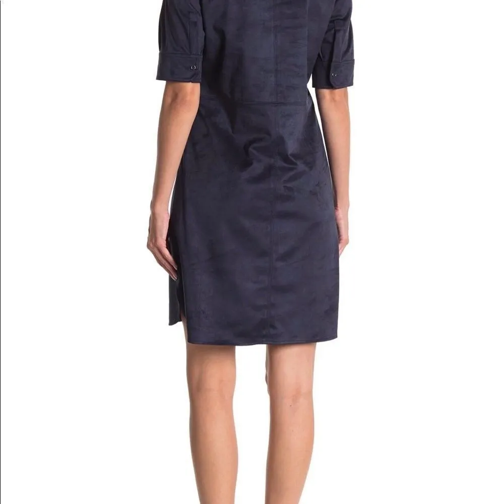 𝅺ELIE Tahari dress blue micro suede size 8 gorpcore - Image 4