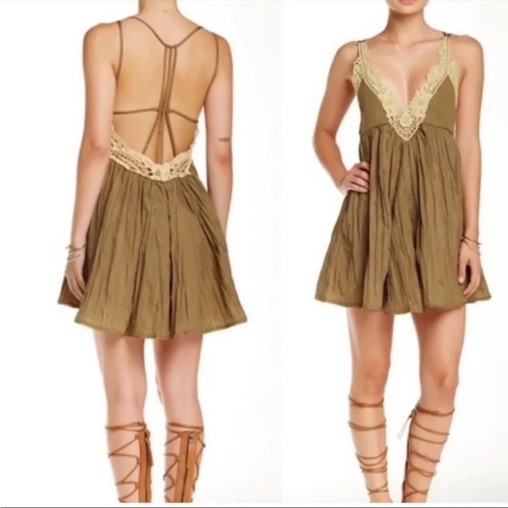 Free People x Revolve Breathless Mini Slip Dress Martini Dress. Size Small - Image 2