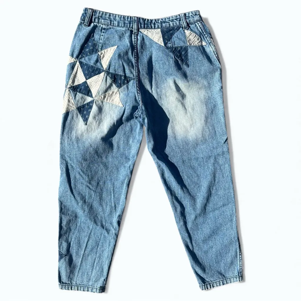 We The Free Down To Earth Patchwork Jeans Size 28 - Image 4