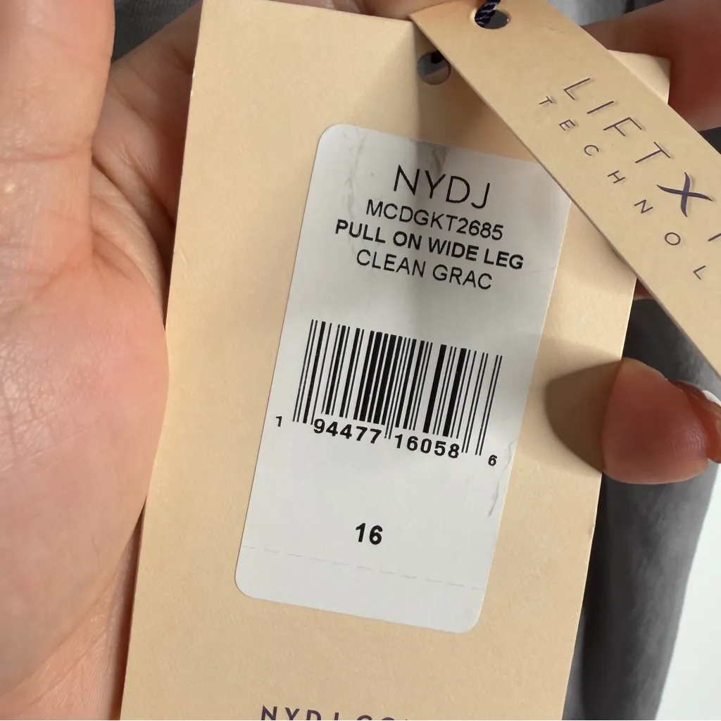 NYDJ Pull On Wide Leg Clean Grace Gray Stretch Size 16 NWT Casual Comfort - Image 6