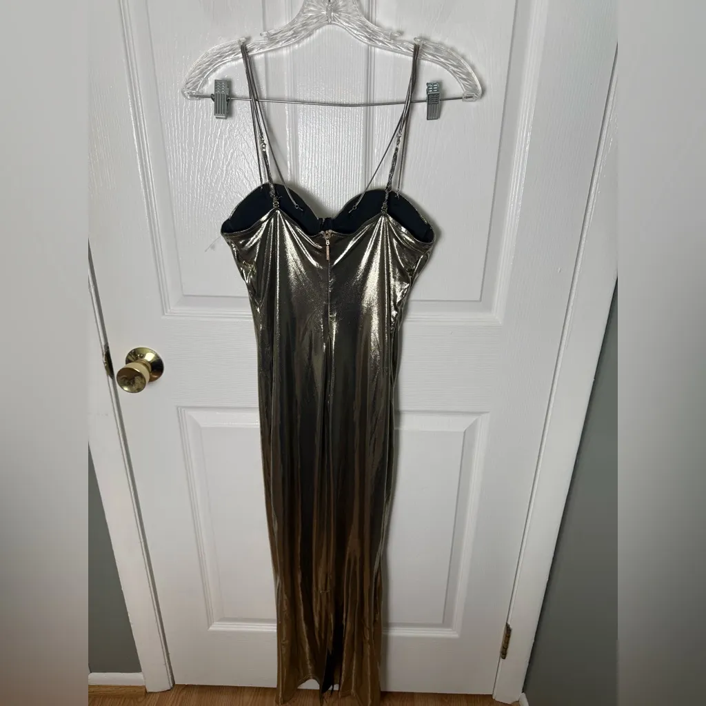 JLUXLABEL Light Gold Visions Of You Midi Dress S - Image 6