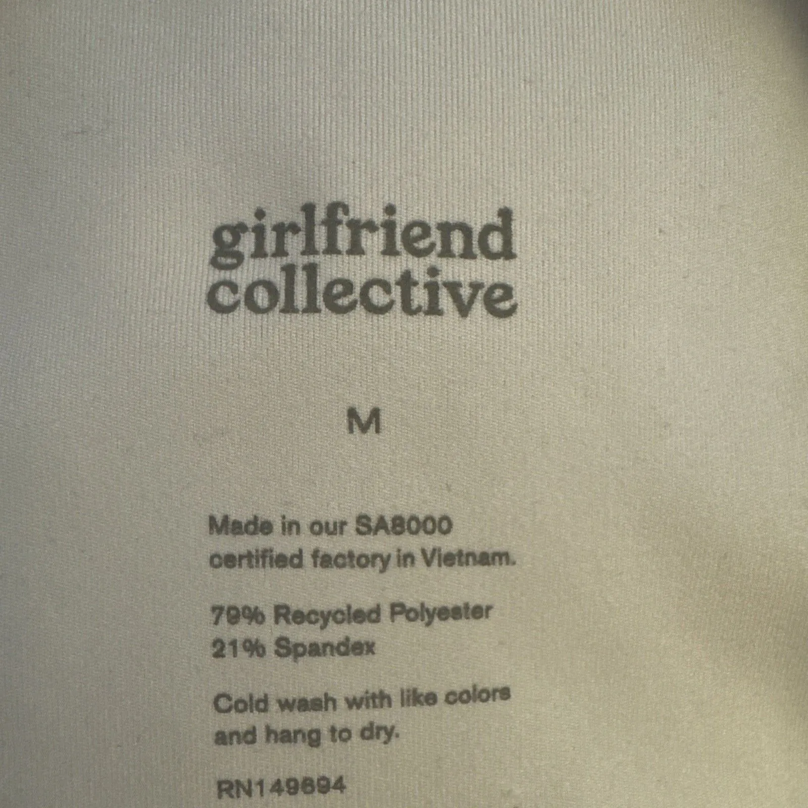 Girlfriend Collective Ivory Paloma Racerback Bra size medium Athleisure - Image 3