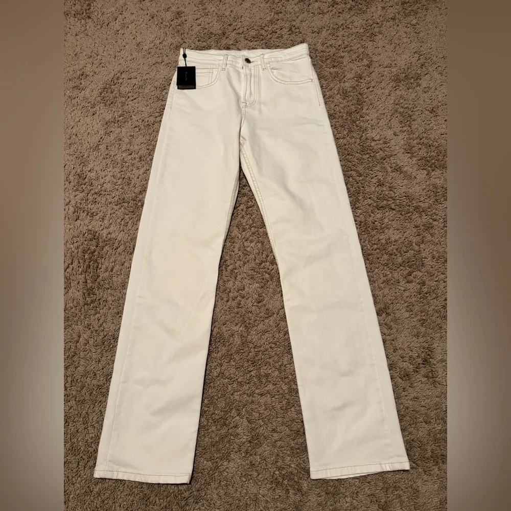 Massimo Dutti White Straight-Leg Jeans – Mid Rise, Size US 4 (NWT) - Image 3