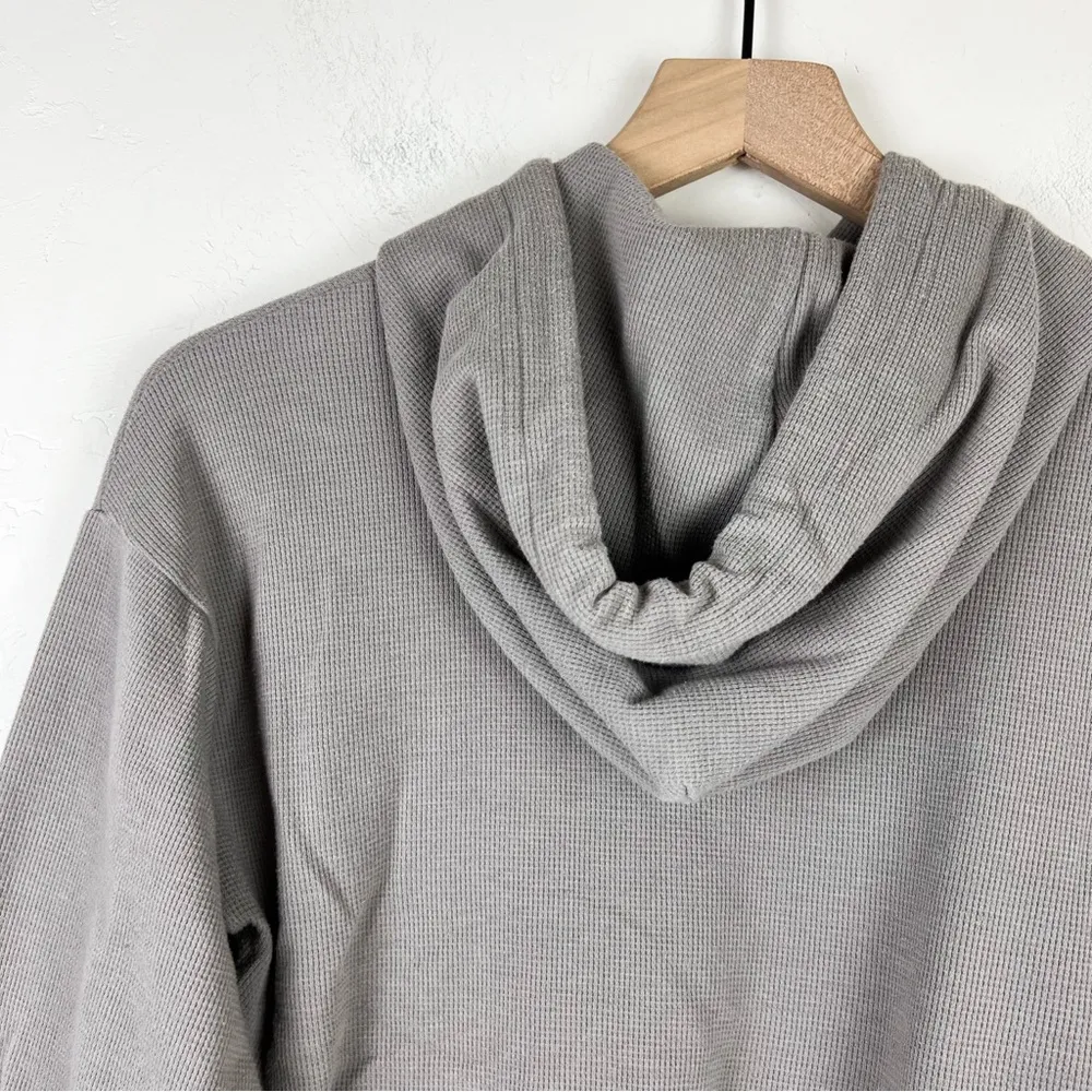 Aritzia Sunday Best Baby Waffle Thermal Cropped Relaxed Hoodie Sweatshirt Taupe - Image 14