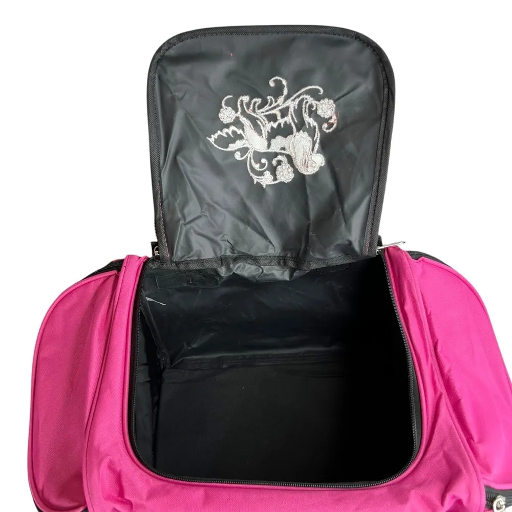 NWT Totes Isotoner Bright Pink Travel Carry On Duffle Bag Luggage Black - Image 13