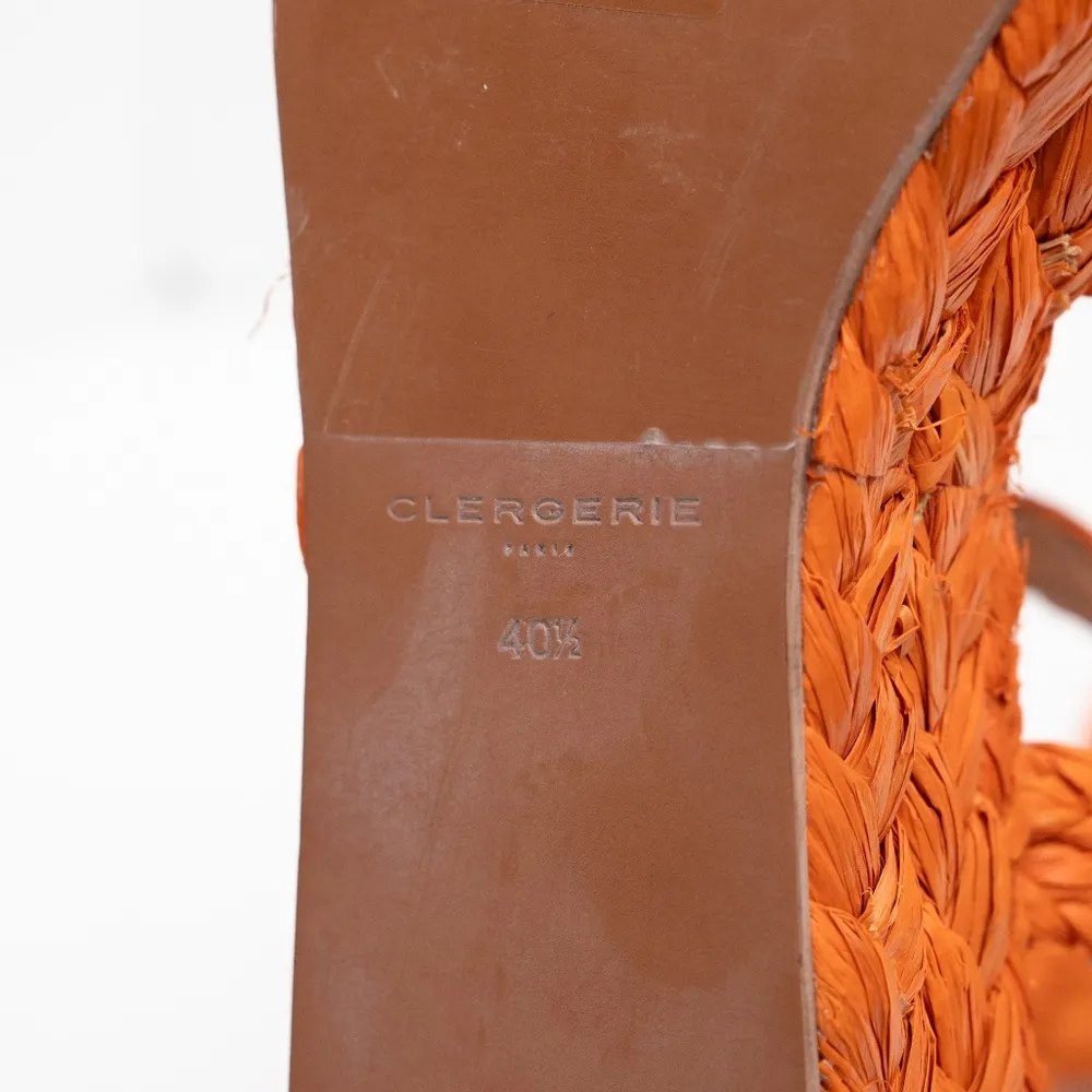 Clergerie | New in Box! Aida Raffia Flatform Sandals Orange Size 10 - Image 10