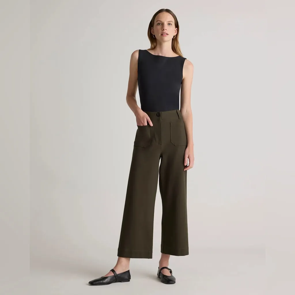 NWOT Quince Dark Grey Stretch Cotton Jersey Boat Neck Tank Size M - Image 2