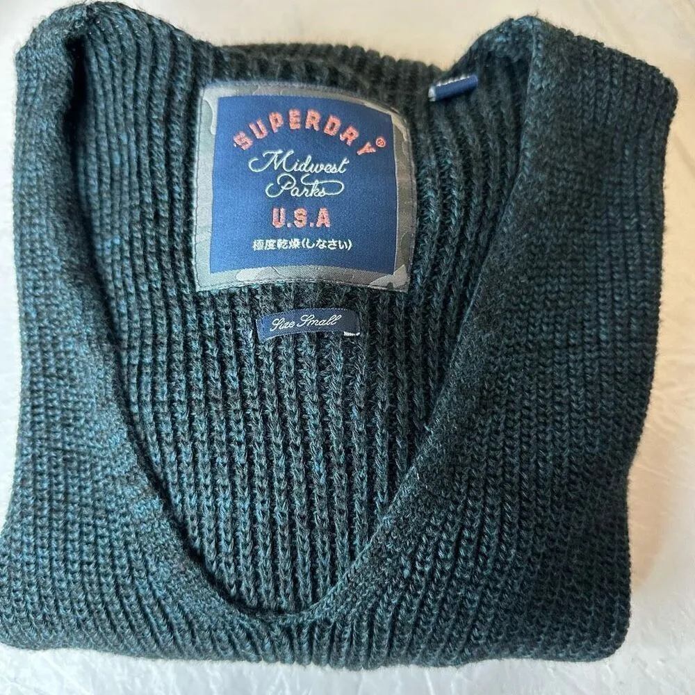 Superdry Midwest Parks V-Neck Sweater Size Small - Image 12