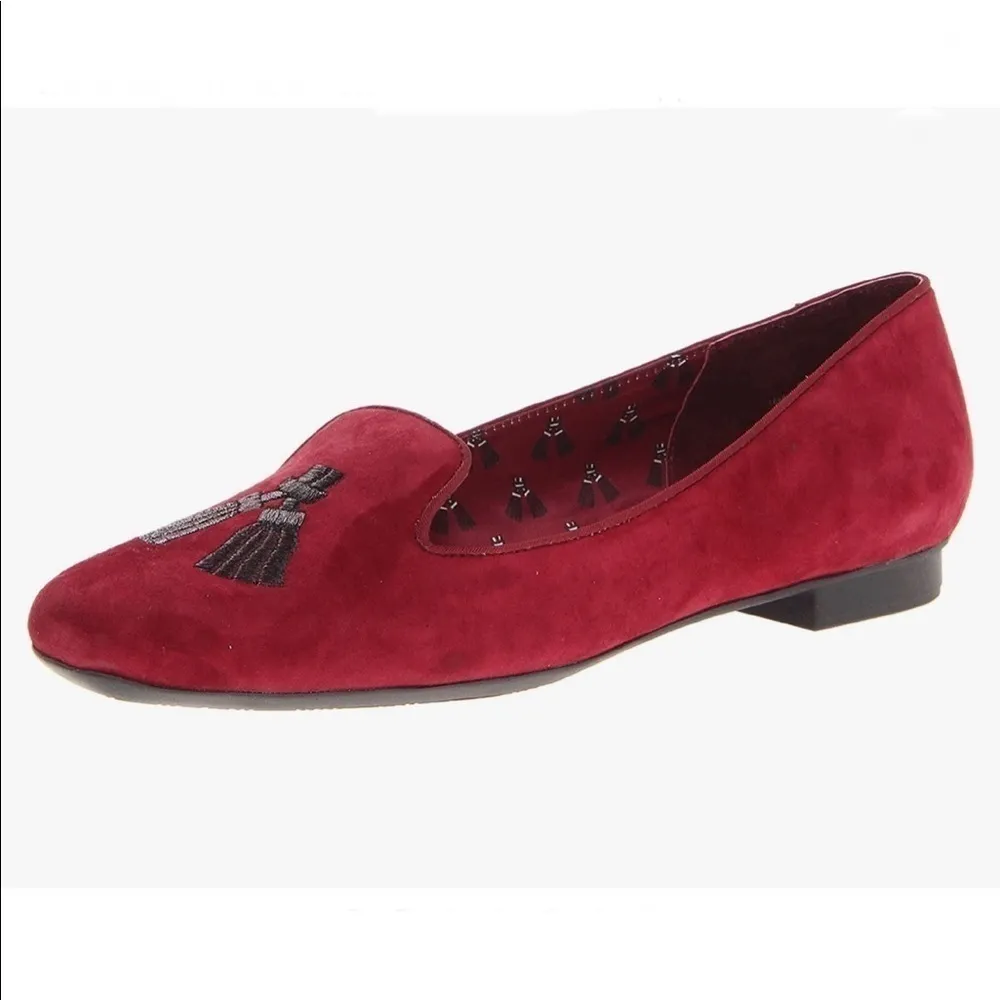Issac Mizrahi‎ New York Suede Kimil Slipper in Deep Red Size 7 - Image 8