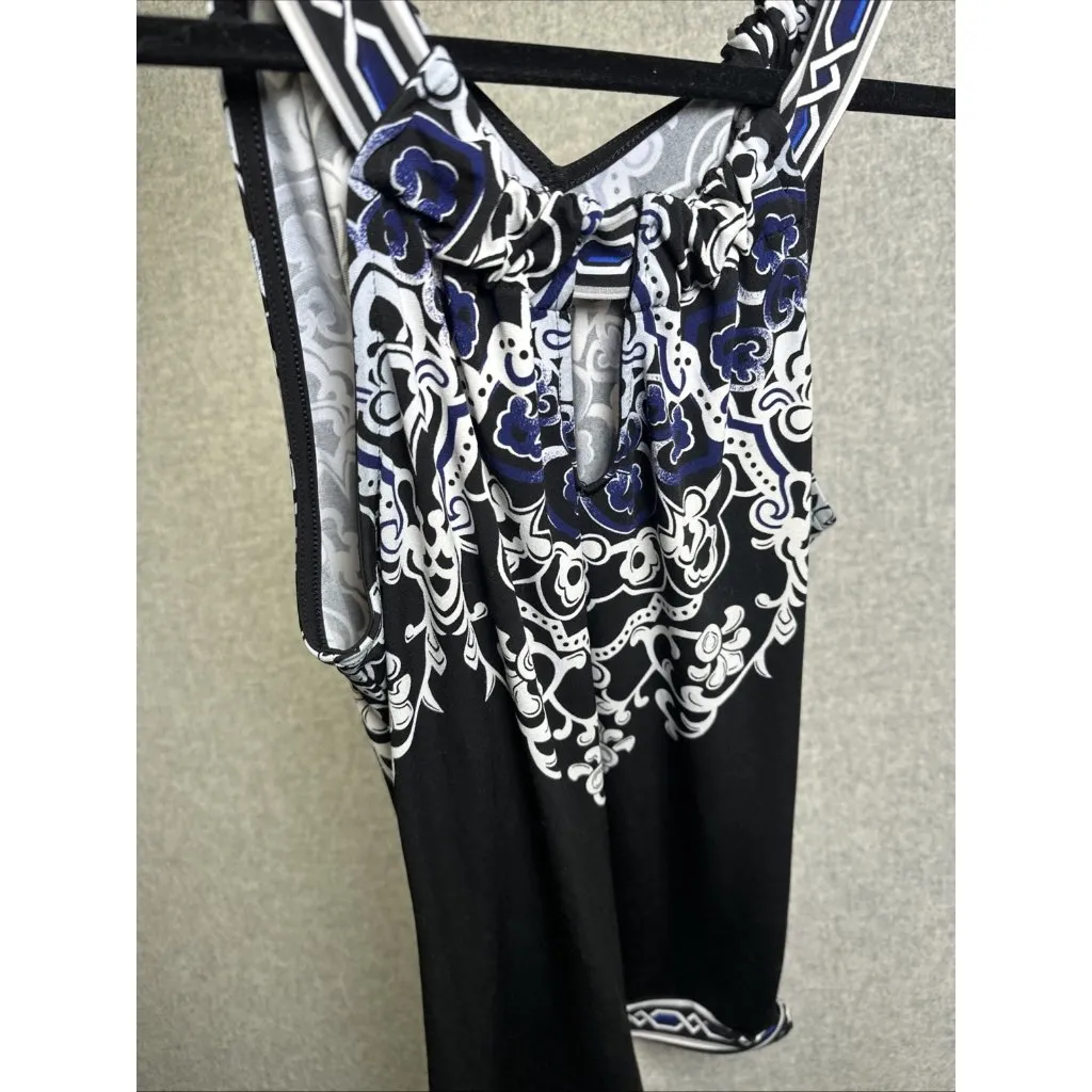 White House Black Market Small Womens Tank Top Sleeveless Black Stretch Keyhole - Image 14