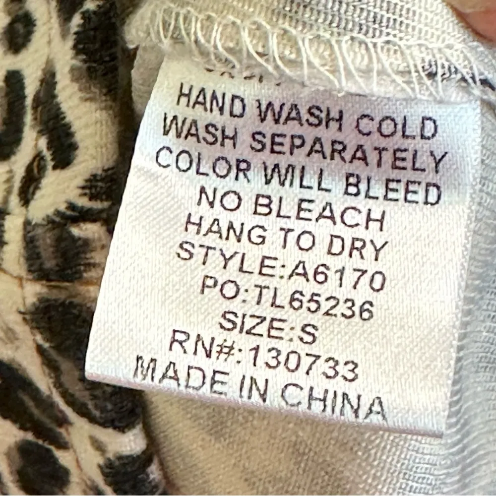 Umgee leopard animal print collared button-down shirt dress women S - Image 14