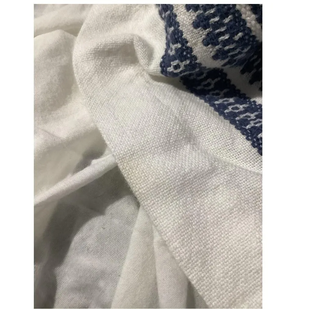 Madewell Skirt Womens Size 10 White Blue Embroidered Mini High Waist Boho Cotton - Image 8