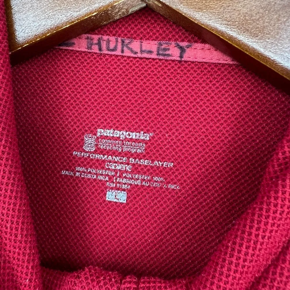 Patagonia Capilene Performance Base Layer Fleece Waffle Knit Polartec Red large - Image 6