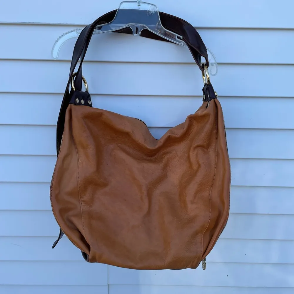Marino Orlandi leather sling back pack Tan - Image 6