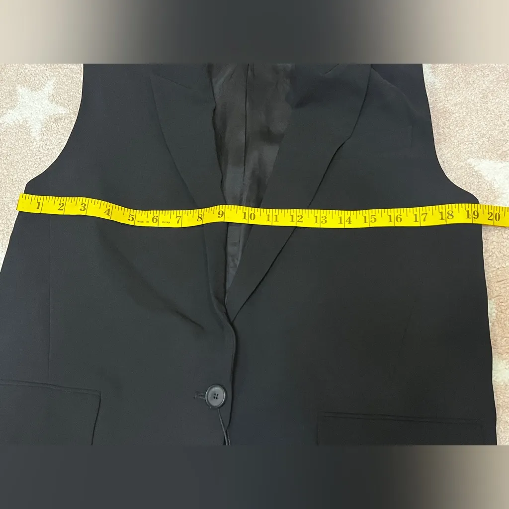 Zara long black sleeveless blazer vest (gilet, waistcoat) Size S - Image 7
