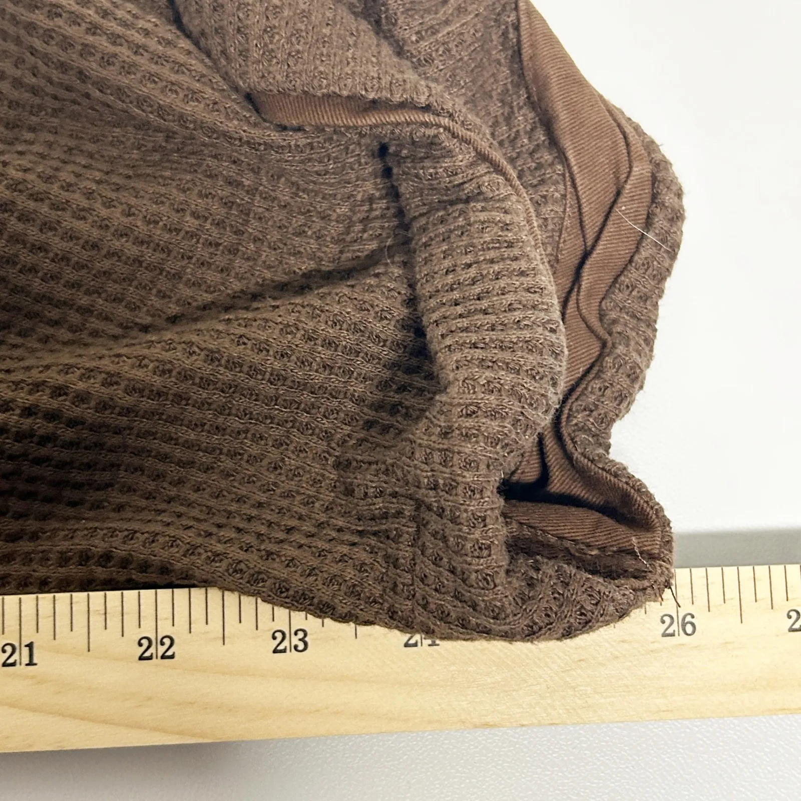 Womens Slouchy Oversized Lounge Waffle Knit Jumpsuit Size L Chocolate Brown Size L - Image 7