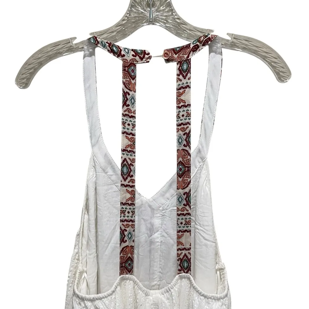 Hem & Thread White Textured Midi Dress with Boho Straps Women’s Size Large - Image 7