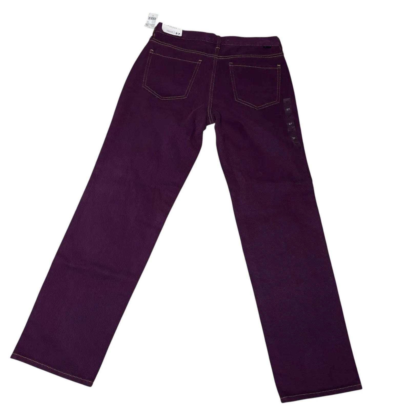Pacsun Women's Size 27 Jeans Purple Denim Button Fly Low Rise Straight NEW - Image 2