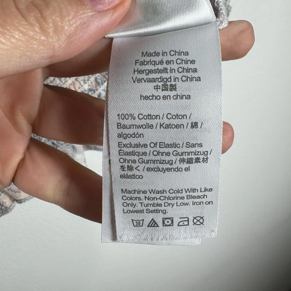 J.Crew Smocked Cotton Top in Liberty® Faraway Plum Floral Women M Spring Cropped Blue Size M - Image 5