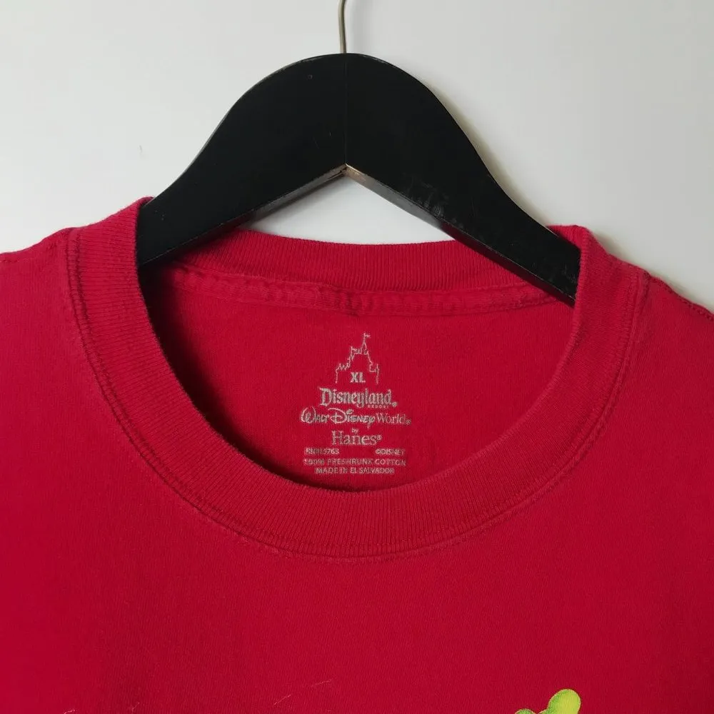 2012 Walt Disney World T Shirt Red XL Extra Large Mickey Mouse Characters Solid - Image 14