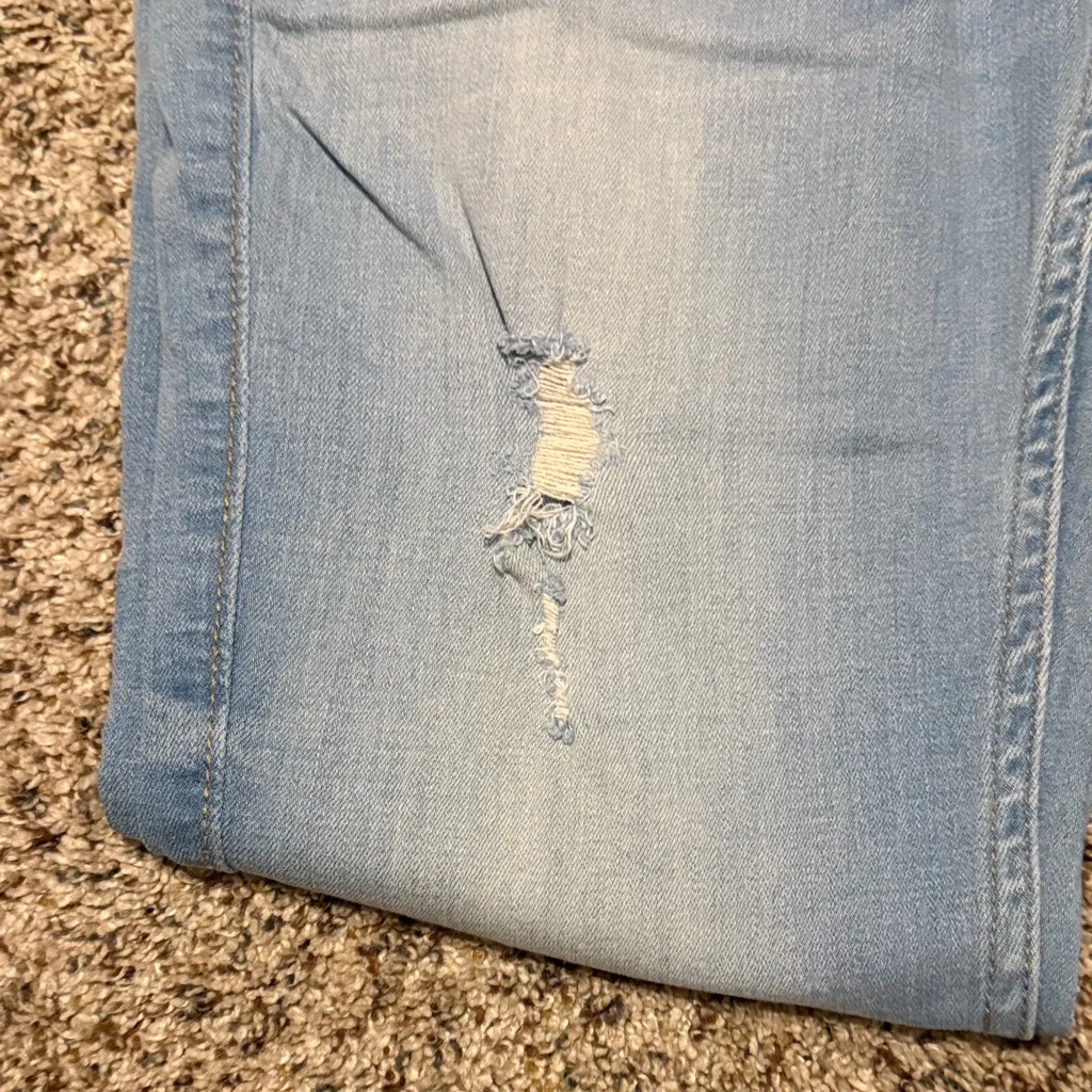 Hollister Light Wash Super Skinny Distressed Denim Jeans Size 29x32 Stretch 29 - Image 5