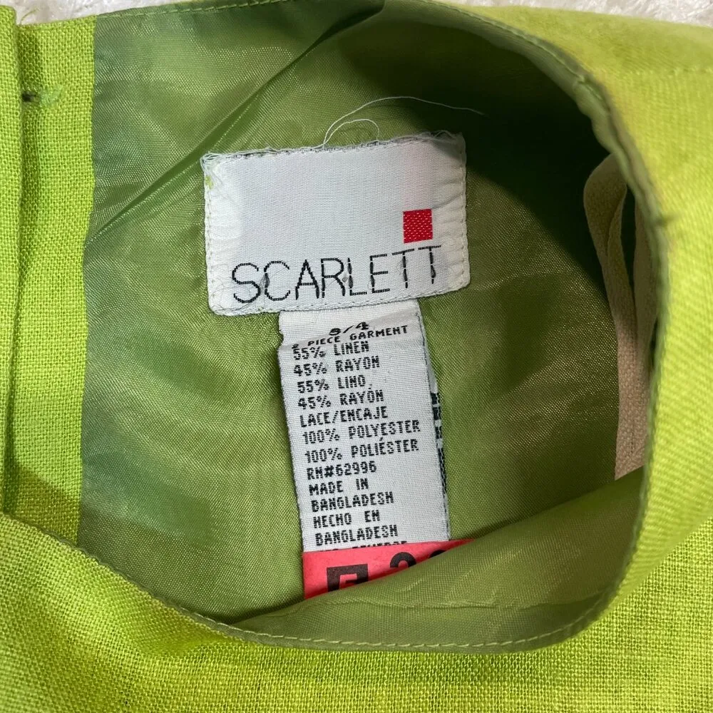 VintageScarlett Linen Blend Sleveless Crop Tank Embroidery Detail Women Size 3/4 - Image 7