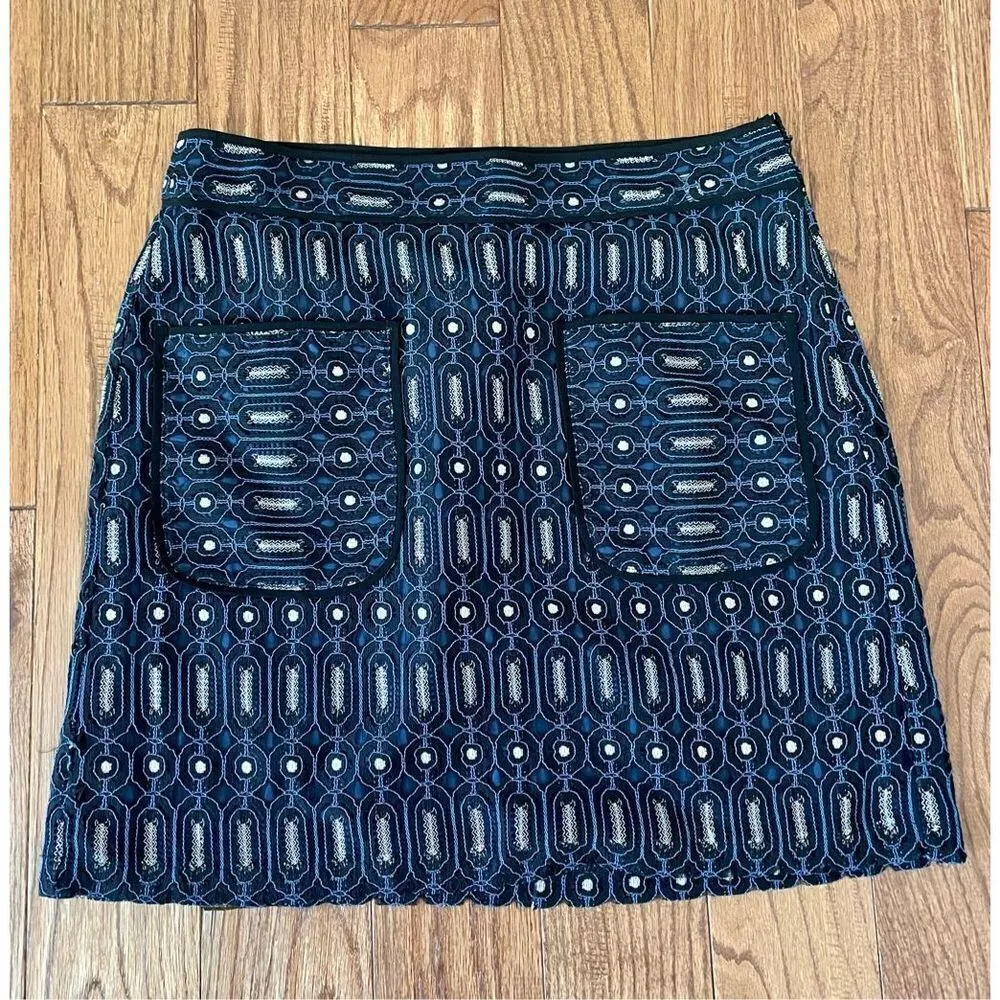 Loft blue lace pocket front mini skirt size 8 - Image 3