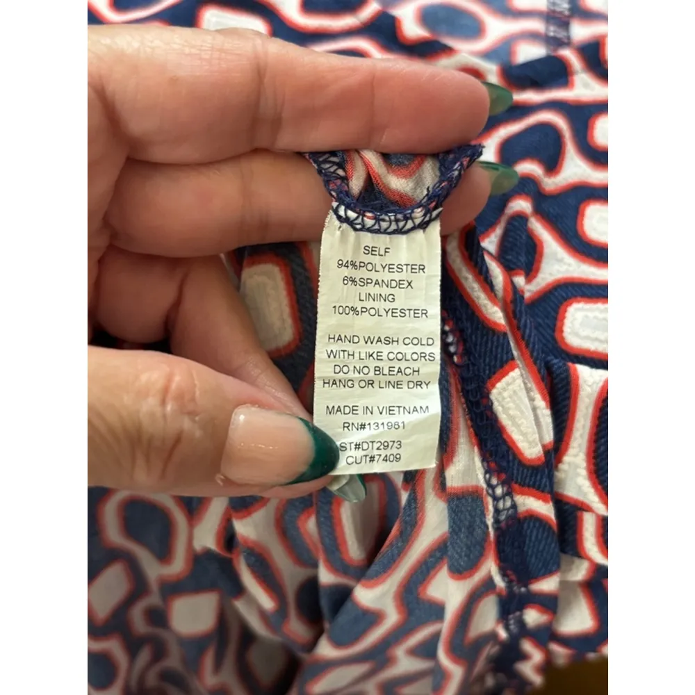 Women's Late August Blouse, Size L, Navy and Red - Image 5