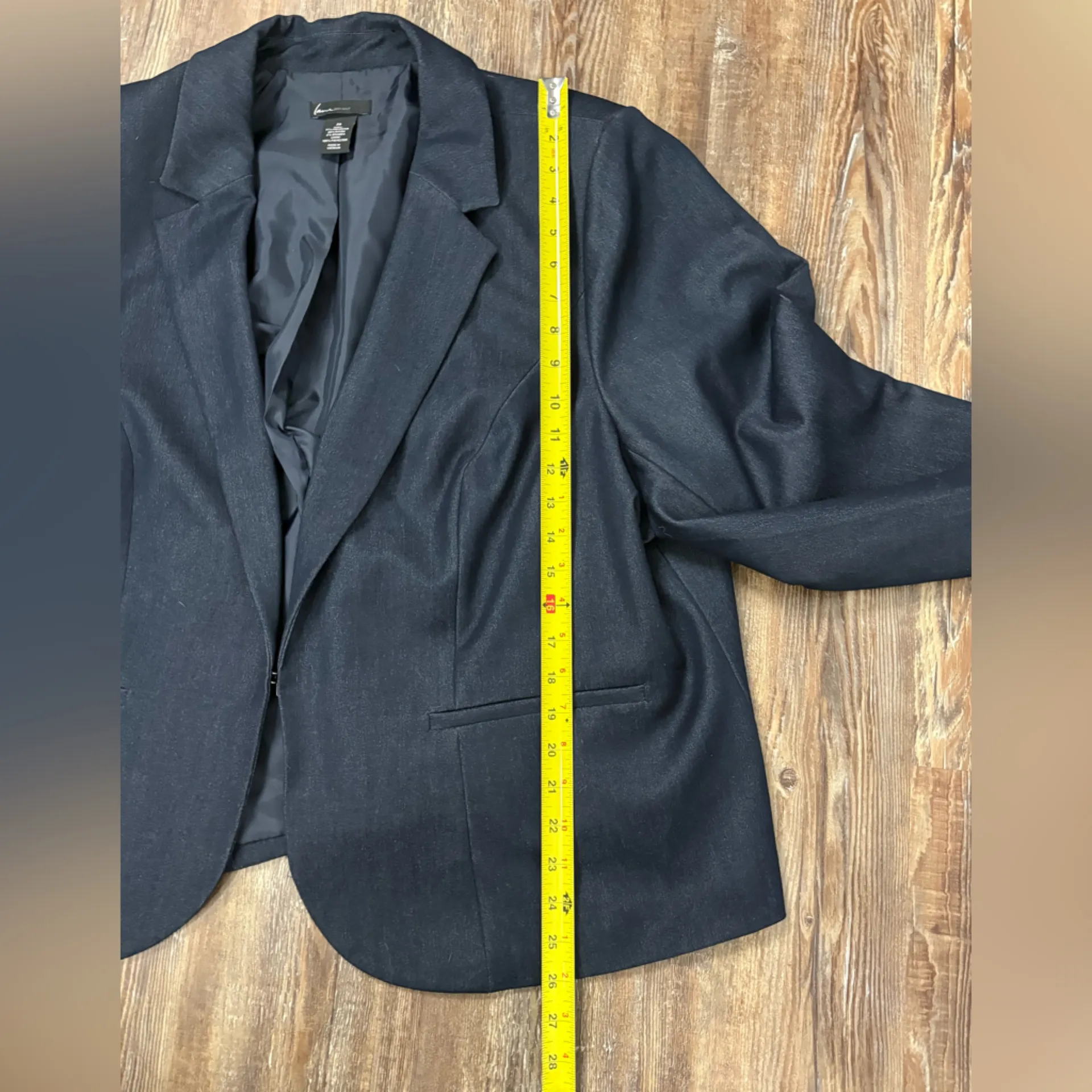 Lane Bryant Navy Blue Shoulder Pads Blazer Coat 26 Business Work Formal Workwear - Image 8