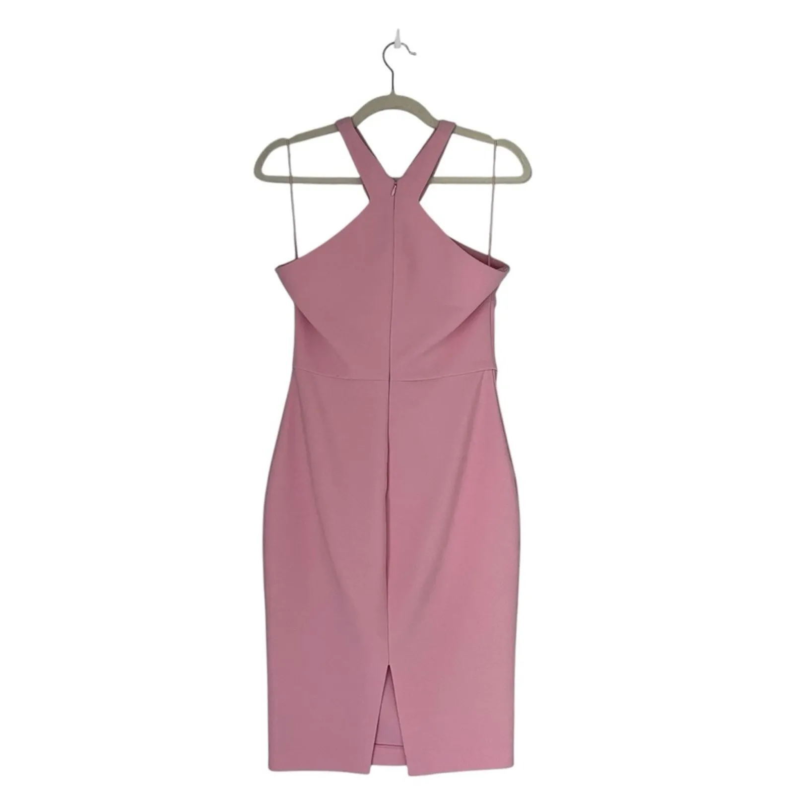 Likely carolyn dress criss cross halter pencil style in peony pink size 6 - Image 5