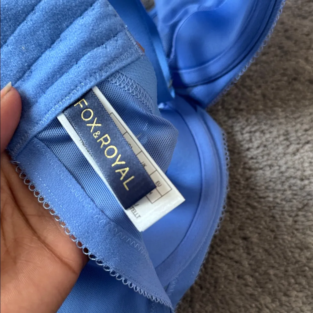 Fox & Royal Clementine Lace Bra SIZE 38H Blue - Image 6